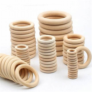 Khoen gỗ làm giỏ treo cây macrame, khoen tròn gỗ làm lục lạc