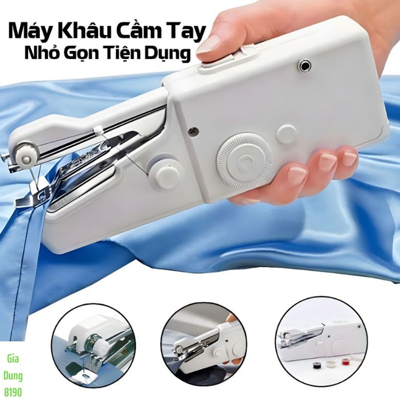 Máy May Mini Cầm Tay - Máy Khâu Cầm Tay Nhỏ Gọn, Tiện Dụng . Máy May Thông Minh, Máy Khâu Để Bàn ( Bảo Hành 12 Tháng )