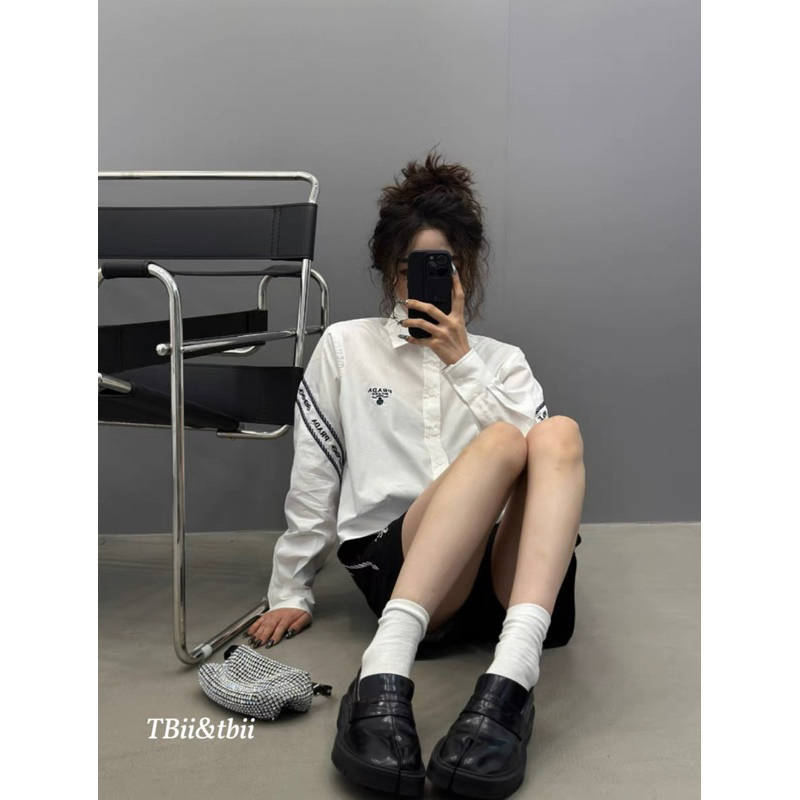 Áo Sơmi Sọc Lưng Prdaa Form Rộng