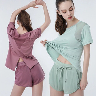 Áo tập gym yoga, chất thun phối lưới xẻ lưng quyến rũ