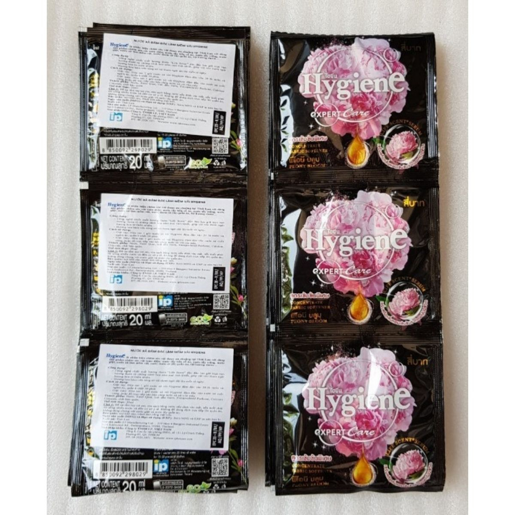 Nước xả vải Hygiene đen Thái Lan gói 20g, nước xả vải đậm đặc, hương nước hoa