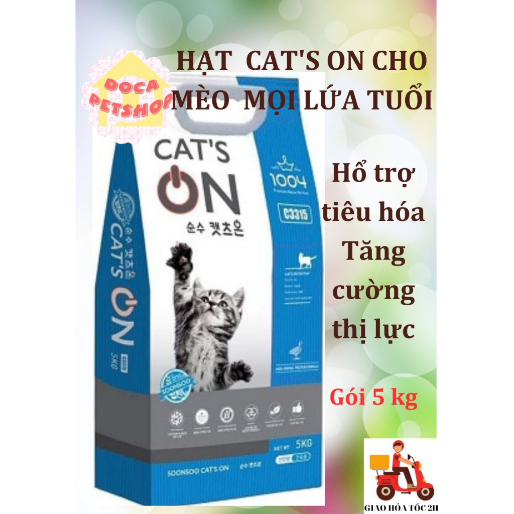 Thức ăn cho mèo mọi lứa tuổi hạt Cat's On gói 5kg - Docapetshop