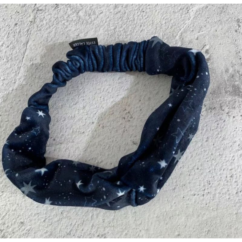 Băng Đô Turban Etti Lầuer Nền Xanh Navy Phối Ngôi Sao Trắng