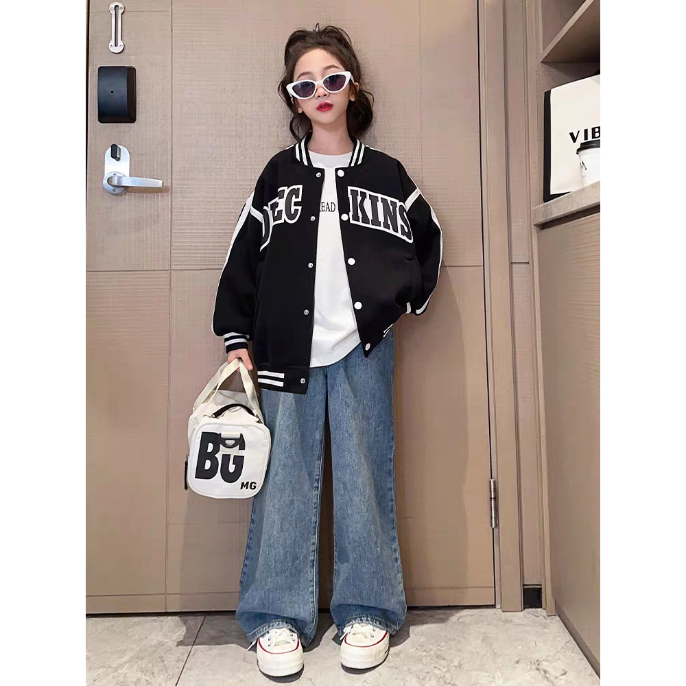 Áo khoác nỉ trẻ em dành cho bé gái 18-45kg mẫu chữ KI.N.S. Thiết kế mới, chất liệu ấm áp. THU6