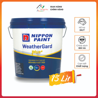 Sơn ngoại thất cao cấp Nippon WEATHERGARD PLUS+ (15lít). Ngăn chặn sự thấm nước từ bên ngoài & chịu chùi rửa tốt