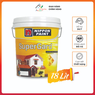 Sơn ngoại thất SuperGard (18lít). Chịu thời tiết tốt, có tính năng chống rêu, mốc, độ che phủ cao và dễ sử dụng.