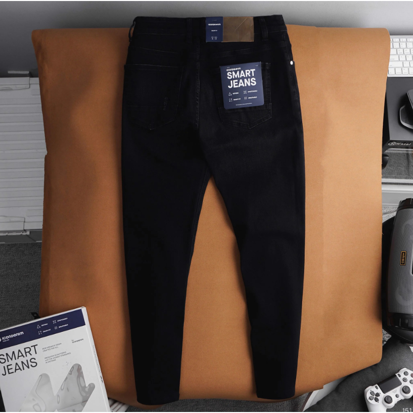 Quần jean nam ICONDENIM Smart Jeans Dark Grey chất denim co giãn tốt dáng ôm vừa - QJID0151