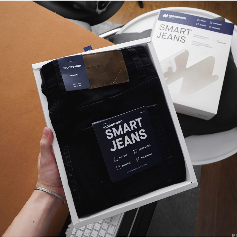Quần jean nam ICONDENIM Smart Jeans Dark Grey chất denim co giãn tốt dáng ôm vừa - QJID0151