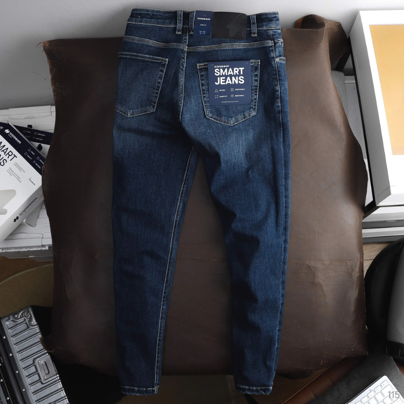 Quần jean nam Smart Jeans ICONDENIM Dark Blue Form Smart Fit năng động co giãn - QJID0115