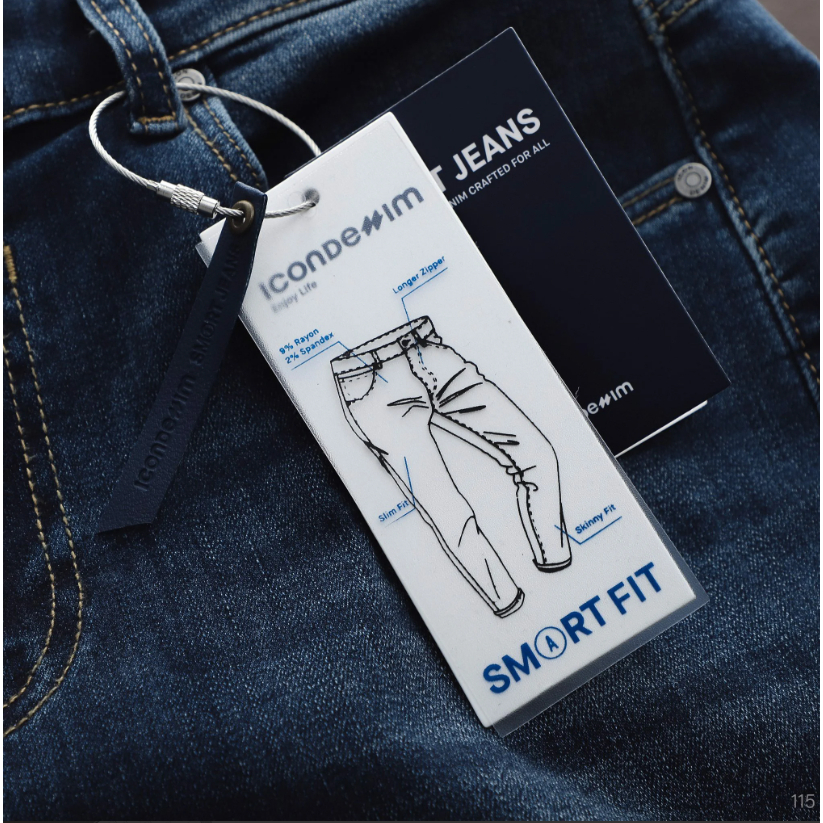Quần jean nam Smart Jeans ICONDENIM Dark Blue Form Smart Fit năng động co giãn - QJID0115