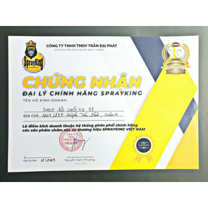 Nước Rửa Xe Sprayking Mẫu Mới Tăng Cuờng Chất Làm Bóng