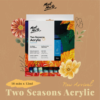 Bộ màu acrylic cao cấp two seasons mont marte - 18 màu tông pastel x tuýp 12ml