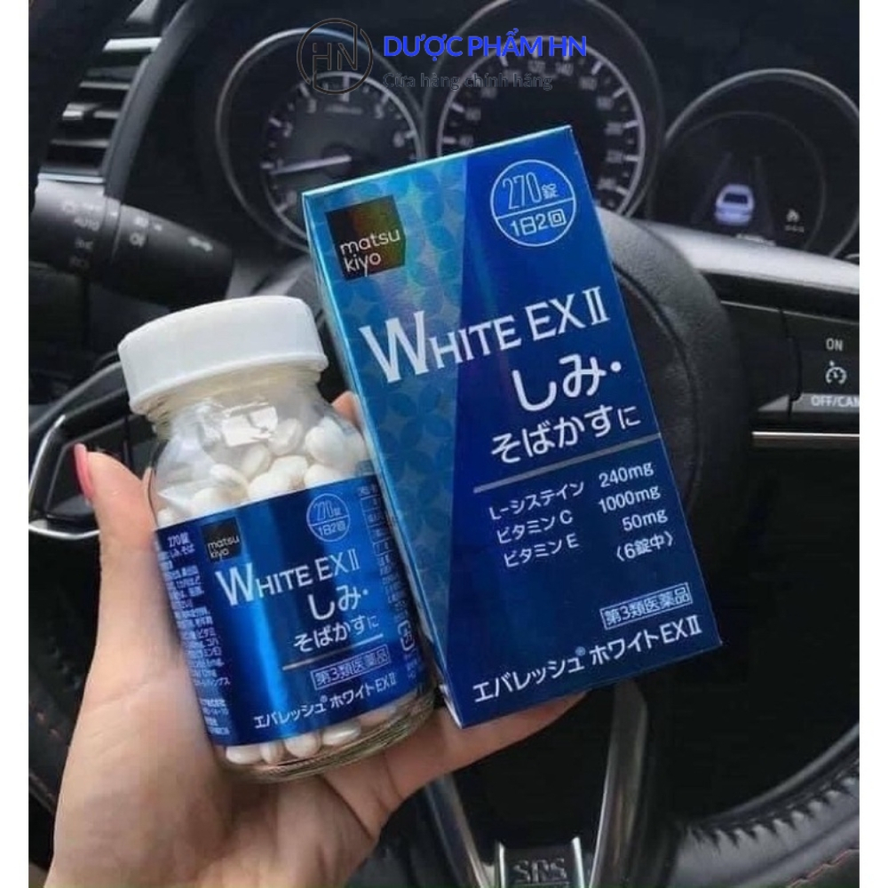 Viên uống trắng da White Ex, bổ xung Vitamin C, mờ thâm nám Nhật Bản, 270v duocphamhn92