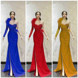 Đầm kim tuyến lông vũ full size s/m/l/xl