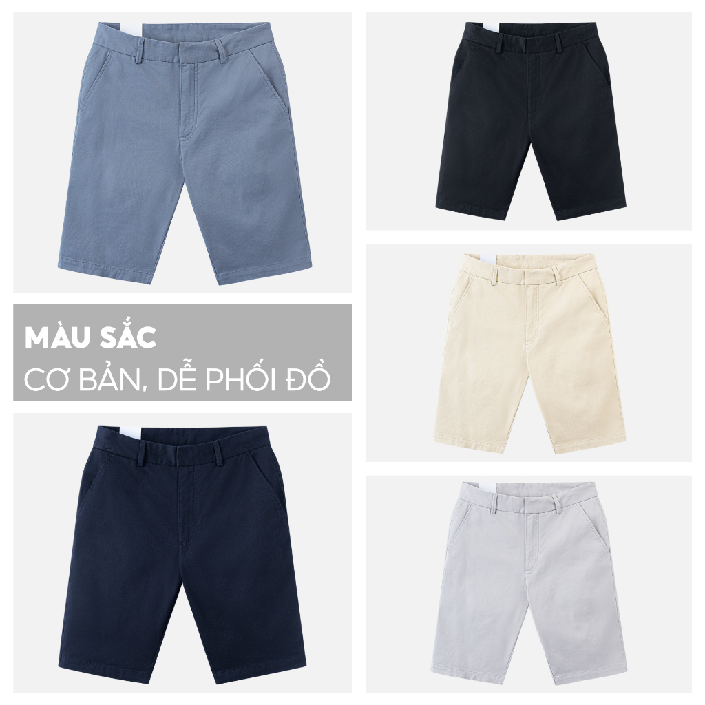 Quần Short Nam Basic 5S FASHION, Chất Cotton, Thiết Kế Cạp Giấu Cúc Lịch Sự, Màu Sắc Dễ Mặc (QSK23029)