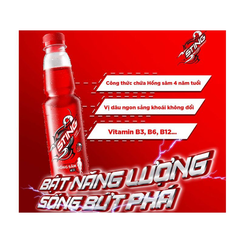 Nước tăng lực sting hương dâu tây đỏ
