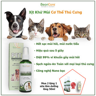 Xịt Khử Mùi Cơ Thể Chó Mèo, Thú Cưng, Pet Deodorant – BeonCare – Công Nghệ Nano Silver - 100ml