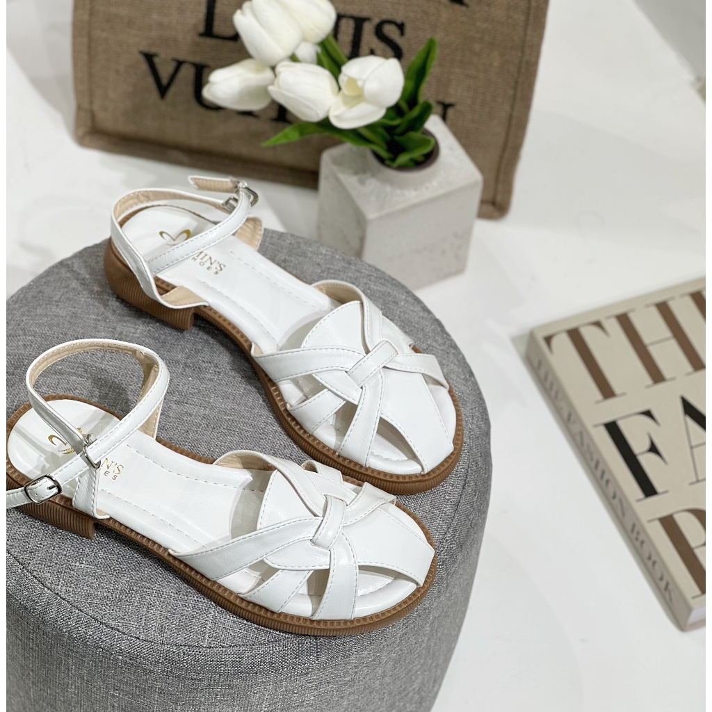 Min's Shoes - S560 Dép Sandal Dọ Nữ Da Mềm Cao Cấp