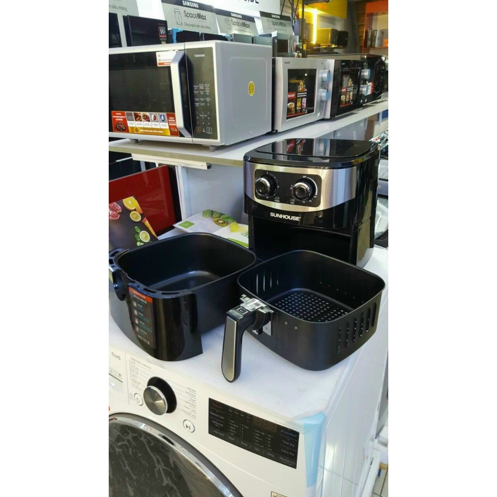 Nồi Chiên Không Dầu Sunhouse 6l 9l  SHD4035 SHD4026 SHD4062, chống dính, siêu bền, công suất lớn