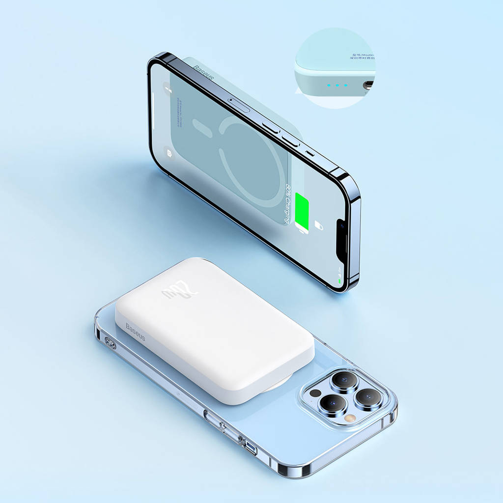 Sạc dự phòng không dây Baseus tích hợp hút nam châm dung lượng 6000mah 1000mah dùng cho ip14 13 12promax ..