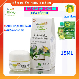 Sáp giữ ấm cho bé Cucciolo Baby Balm 15ml - Bảo vệ hô hấp, giảm ho, sổ mũi, hắt hơi nhiễm lạnh,chiết xuất tự nhiên