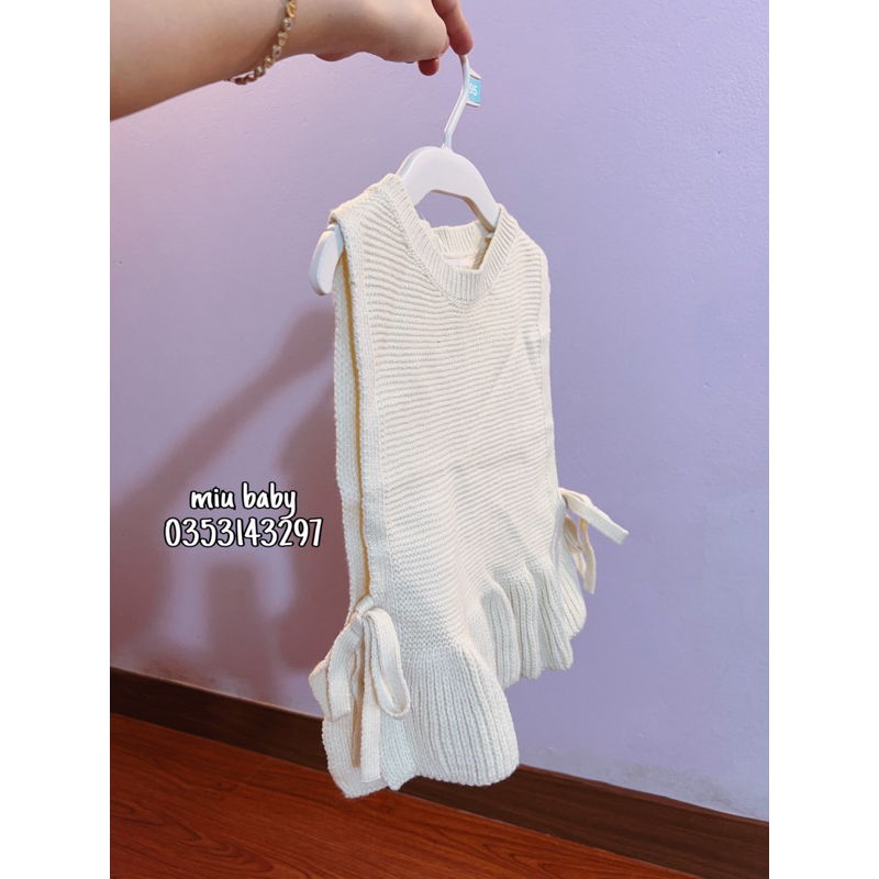 Áo gile len 2 màu bé gái