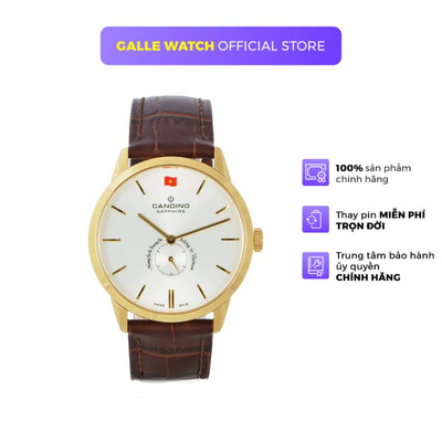 Đồng hồ nữ Candino C4490/P phiên bản Hoàng Sa, Trường Sa mặt kính Sapphire cao cấp, dây da đeo tay chính hãng