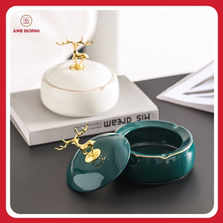 Gạt tàn thuốc lá gốm sứ hình hươu