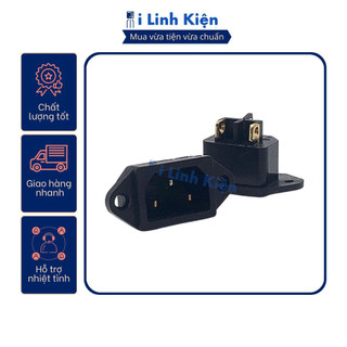 Ổ cắm 3 chân nồi cơm điện màu đen chân đồng.