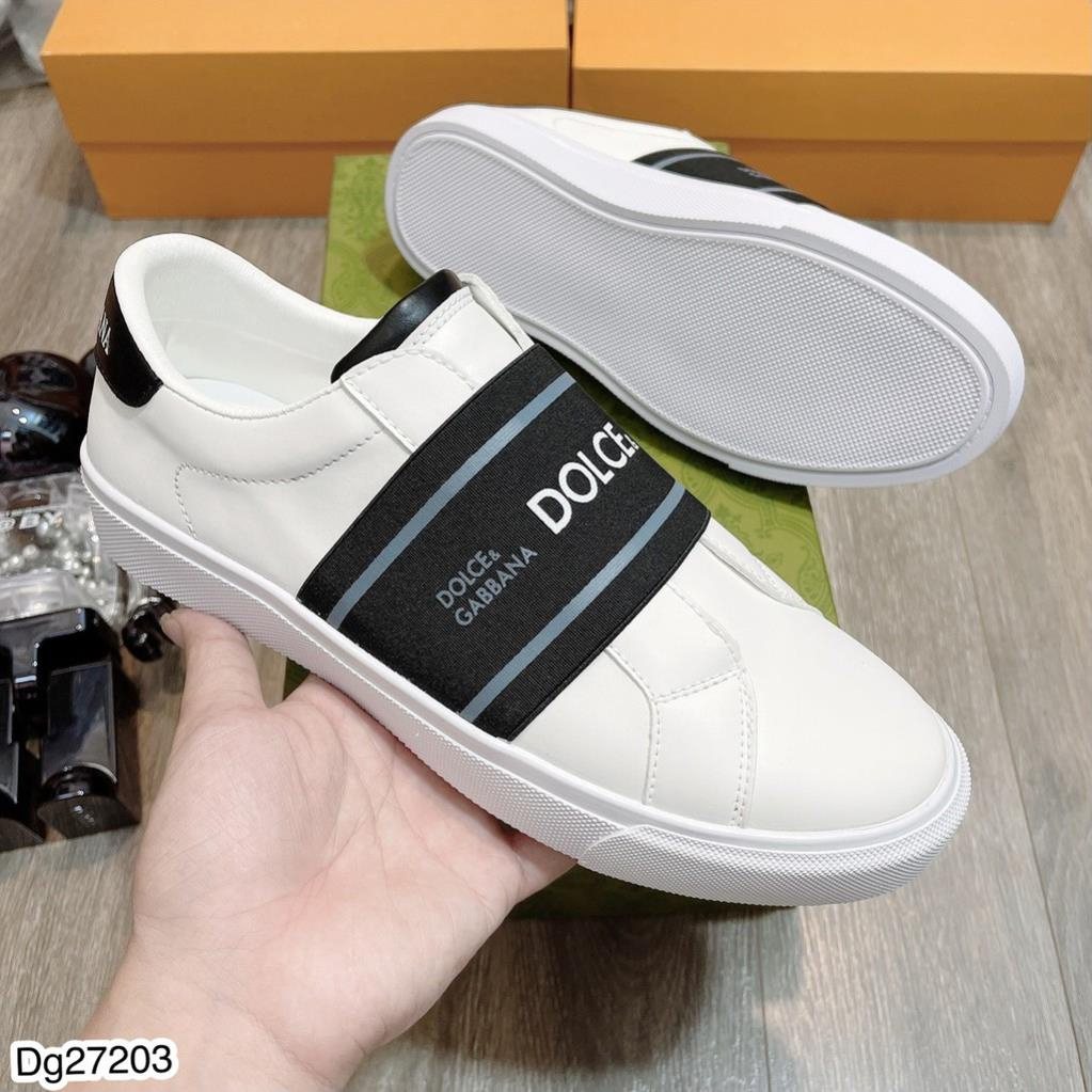 999 UNI LOVE Giày Slipon Lười Dolce Da Phối Vạch Chun Chữ Dập Nổi bản siêu cấp hot hit 2023