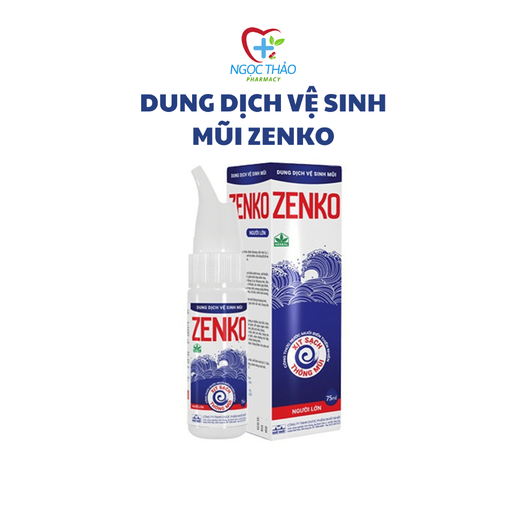 Dung dịch vệ sinh mũi Zenko - Dung dịch xịt sạch, thông mũi, giảm nghẹt mũi - Nhất Nhất - Chai 75ml, date 03/2025
