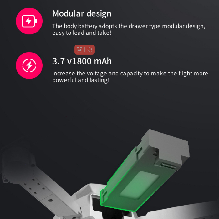 Pin máy bay không người lái phổ thông E99, E88, E100 dung lượng cao 3.7V 1800mAh