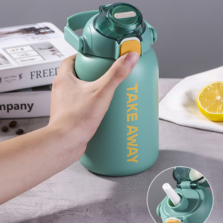 Bình giữ nhiệt Sport 800ml  chất liệu inox 304 có ống hút,quai xách,giữ nóng lạnh lên đến 12h