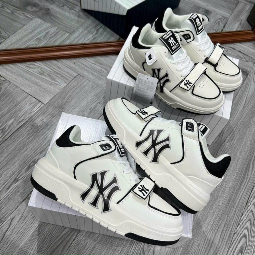 Giày Thể Thao MLB Chunky Liner New York Đen Trắng in chữ NY đen bản dán , giày LINER NY Đen trắng 2023 SC