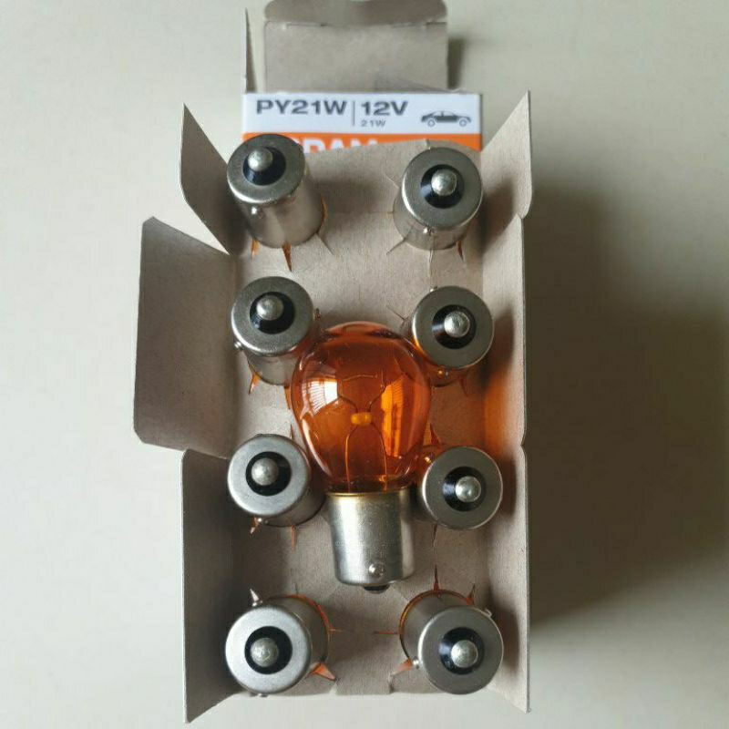 Bóng Đèn Xi nhan 1 Tim OSRAM Original PY21W 12V BAU15S chân xéo