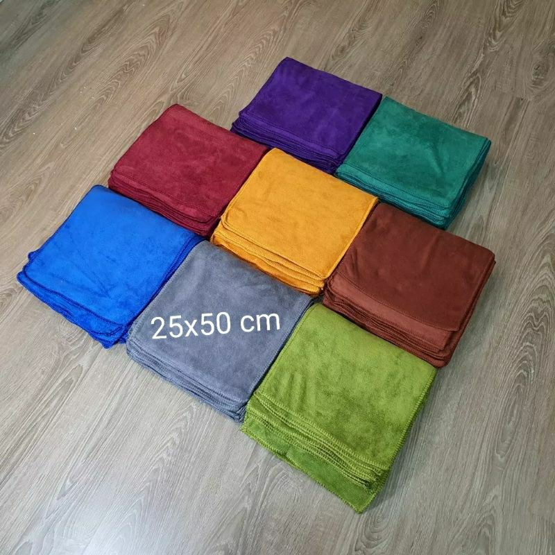 Khăn lau xe chuyên dụng ô tô Microfiber 2 lớp siêu thấm không bị sơ rối