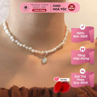 Chuỗi đeo cổ ngọc trai hạt dẹt 6ly tinh tế, thanh lịch - ngọc trai trường thịnh