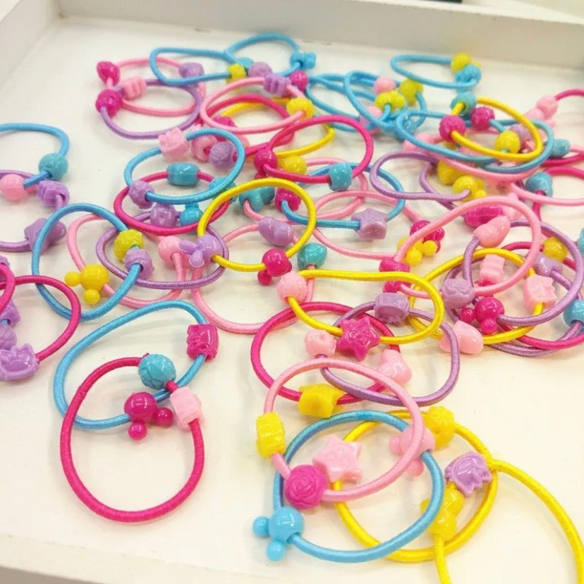 Set 50 dây cột tóc họa tiết dễ thương cho bé Munbaby Kids