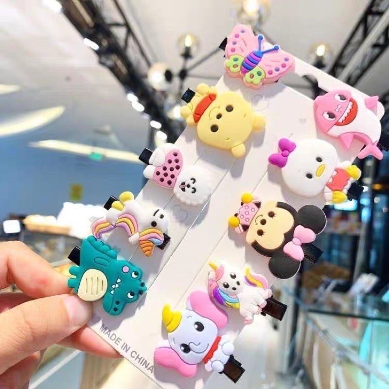 Set kẹp tóc đính stick dễ thương siêu xinh cho bé Munbaby Kids