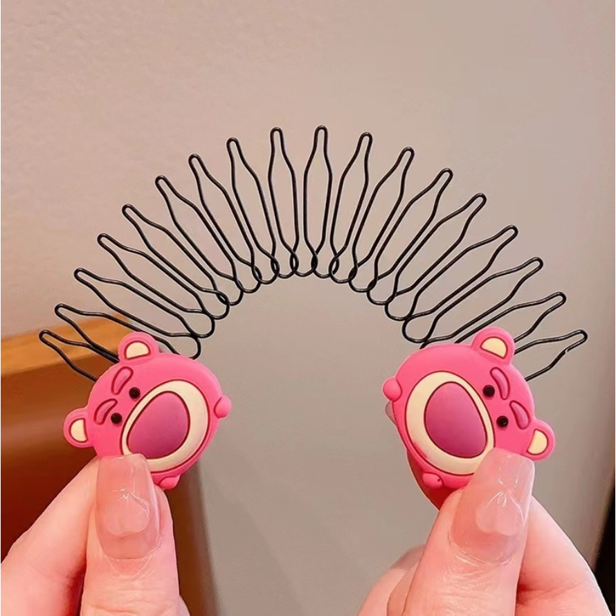 Xược Chải Tóc Mái Ẩn Tàng Hình Họa Tiết Gấu Trúc Dâu Tây Dễ Thương