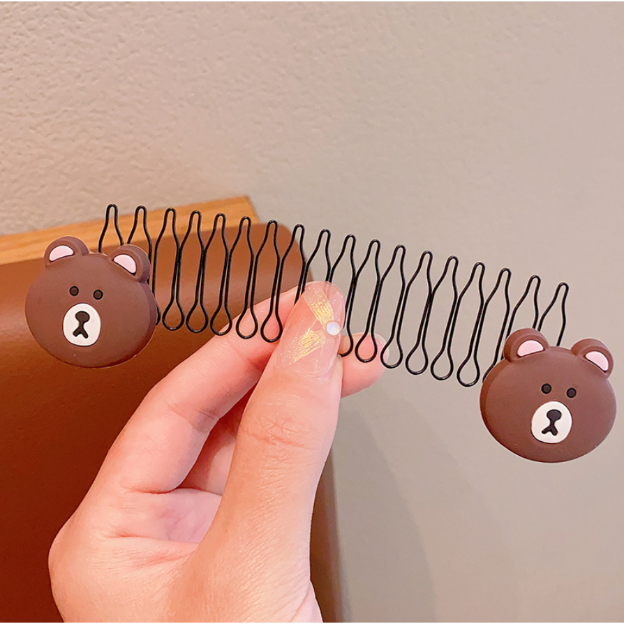 Xược Chải Tóc Mái Ẩn Tàng Hình Họa Tiết Gấu Trúc Dâu Tây Dễ Thương