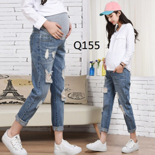Quần bầu ống suông chất jean thun [ĐẦM BẦU THỎ]  mềm co giãn Q155