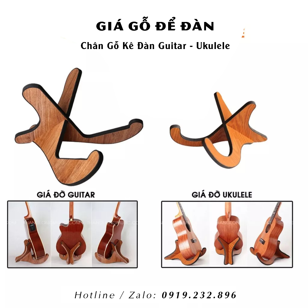 Giá Đỡ Bằng Gỗ Để Đàn Guitar - Ukulele - Violin - Kalimba tiện dụng - Chân Gỗ Kê Đàn