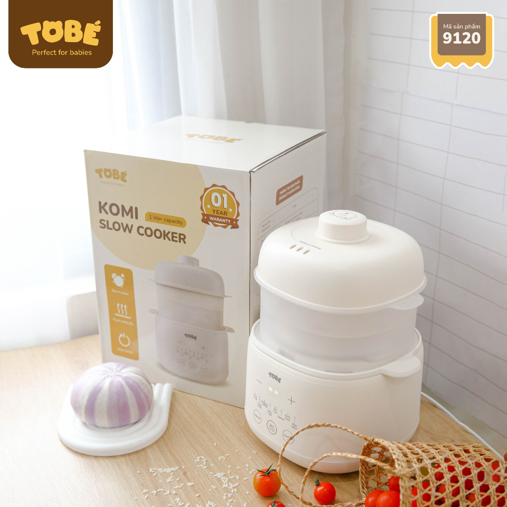 TOBE  Nồi Cháo KOMI Dung Tích 1 Lít Bình Nấu Cháo BAMBI Dung Tích 0.8 lít Bảo Hành 12 Tháng An Toàn