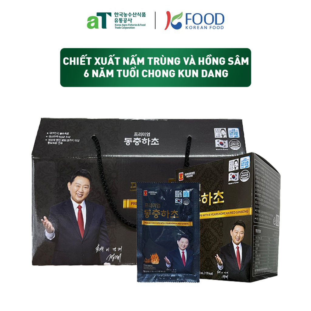 [Hộp 30 Gói] Chiết Xuất Đông Trùng Và Hồng Sâm Hàn Quốc 6 Năm Tuổi Chong Kun Dang - aT Mall & K Food