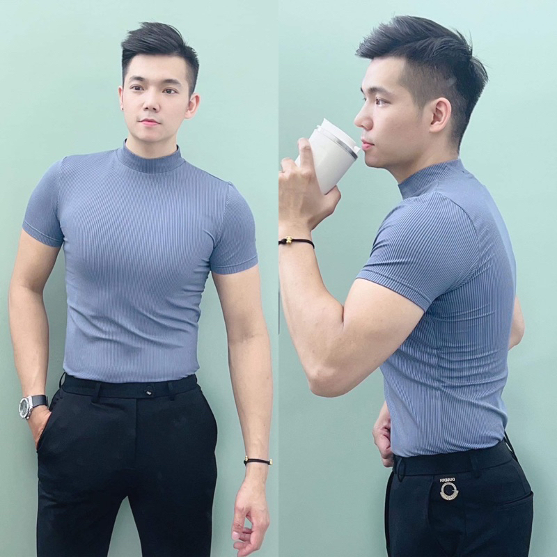 Áo thun nam cổ cao