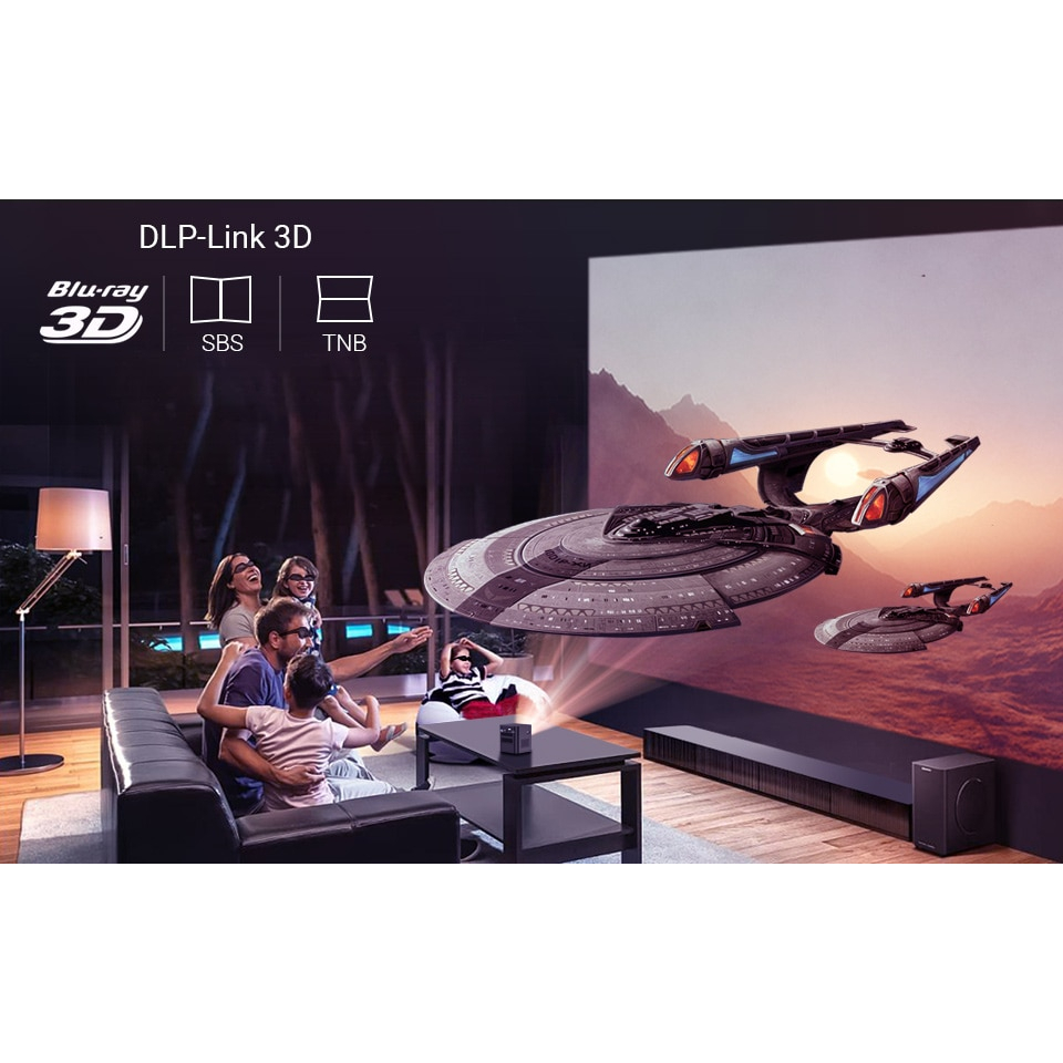 Máy chiếu mini 3D BYINTEK P19 Pro Full HD 1080P 4K 2023 tích hợp pin cực nhỏ đem đi du lịch dã ngoại bảo hành 12 tháng