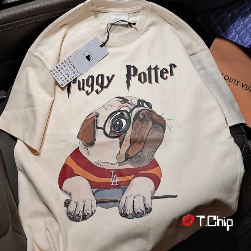 Áo phông cún cầm đũa hàng QCL1