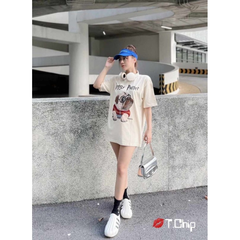 Áo phông cún cầm đũa hàng QCL1