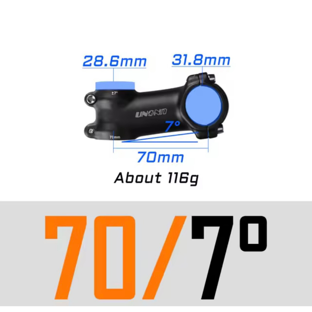 Po tăng Xe Đạp UNO  ±7 độ  - 31.8mm